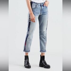 Levi's Made and Crafted 501 Denim Jeans with Embroidered Knit Stripe